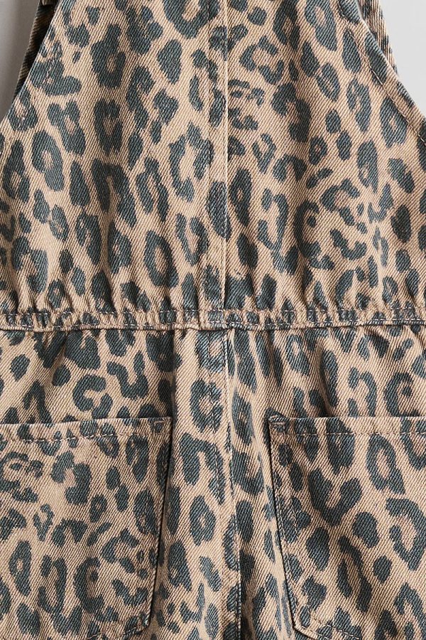 HMKD032  Patterned denim dungarees  Cotton 100%  2-8