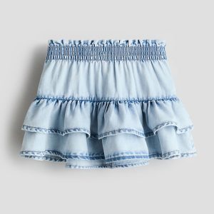1789056538304550.jpg HMKD040 Tiered Denim Skirt Cotton 78%, Polyester 22% 2-8