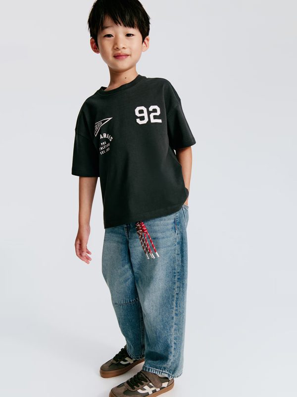 1789068632702134.jpg HMKD018 Loose-Fit Barrel-Leg Jeans Cotton 100% 2-8
