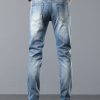5107  Men's 10.8 OZ Vintage Destroyed Wash Ripped Distressed Skinny Jeans