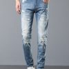 5107  Men's 10.8 OZ Vintage Destroyed Wash Ripped Distressed Skinny Jeans