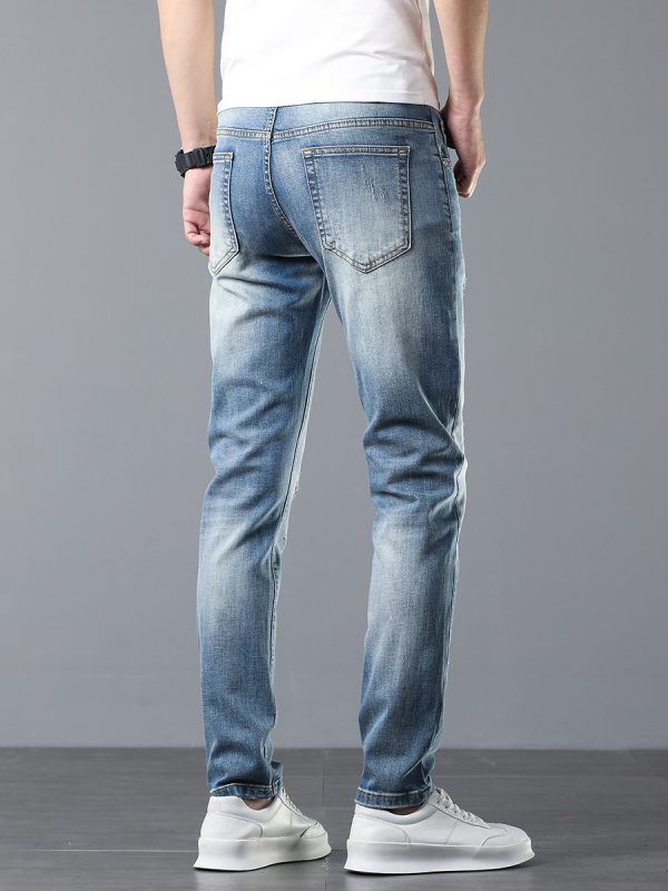 5107  Men's 10.8 OZ Vintage Destroyed Wash Ripped Distressed Skinny Jeans