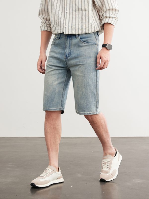 1789957754654285.jpg D501 Men's 10.8 OZ Slim Straight Fit Denim Bermuda Shorts Jorts