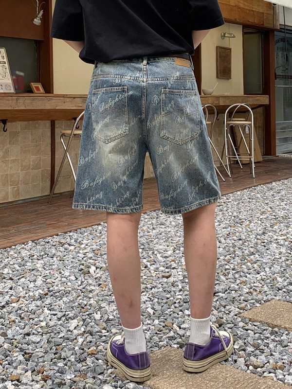 1790068416617823.jpg 6553 Men's Summer 12.7 oz Lyocell Baggy All‑Over Printing Denim Shorts