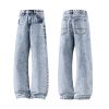 19911  Men's 13 OZ Relaxed Straight Acid Snow Wash Beaded Jeans
