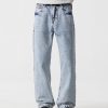 19911  Men's 13 OZ Relaxed Straight Acid Snow Wash Beaded Jeans