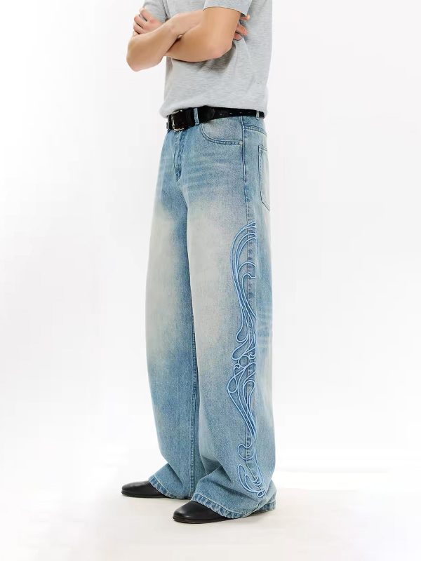 1790149615433198.jpg EMBD002 Men's 15 OZ 3D Raised Cord Embroidery Wide Leg Jeans