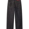 DK3070  Men's 13.6 OZ Black Raw Denim Loose Straight Jeans