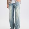 DZ2017  Men's 11.8 OZ Light Vintage Faded Wash Regular Straight Jeans
