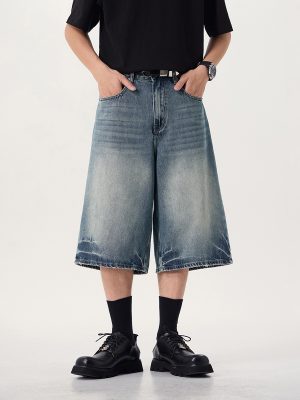 1790241572152272.jpg 7033 Men's 11.8 OZ Baggy Wide Leg 7/10 Length Denim Capris Jeans
