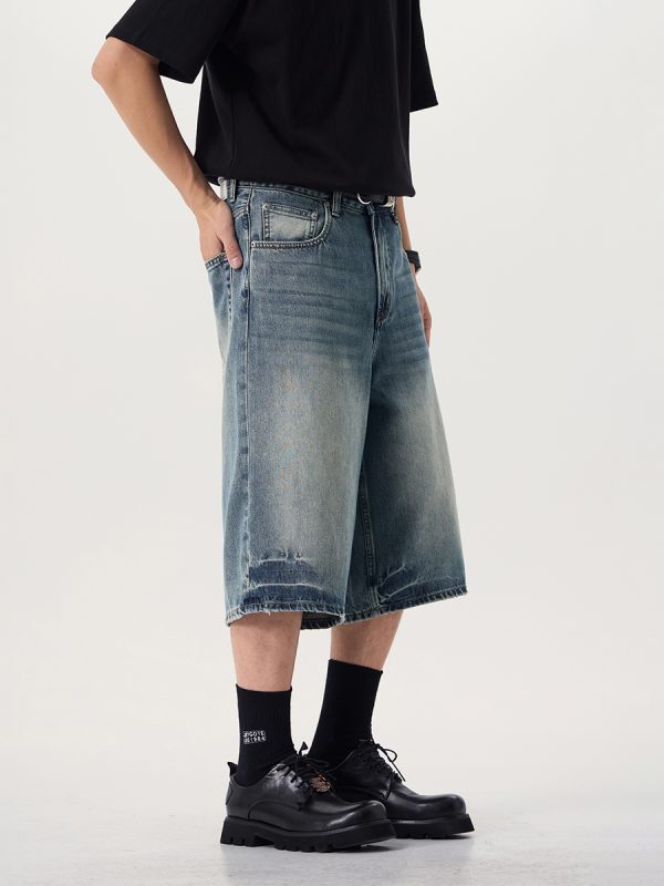1790241589638432.jpg 7033 Men's 11.8 OZ Baggy Wide Leg 7/10 Length Denim Capris Jeans