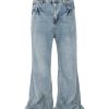 T-GJ019  Men's 13.5 OZ High Rise Light Stone Wash Flare Jeans