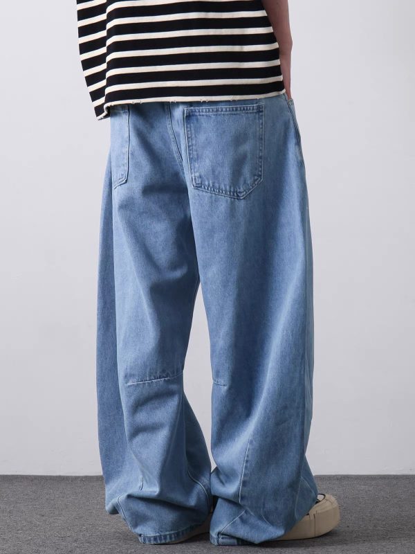PL2279  Men's 12.8 OZ Vintage Light Stone Wash Baggy Balloon Jeans