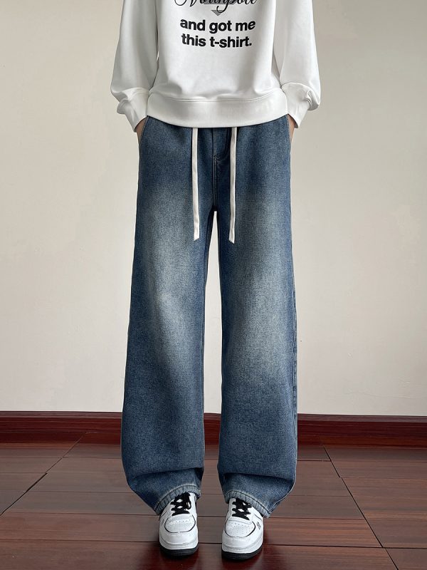 1791428707527110.jpg LL693R1 Men's 11 OZ Elastic Waist Winter Fox Fleece Lined Jeans