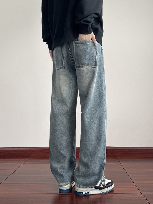 1791429987584749.jpg LL693R1 Men's 11 OZ Elastic Waist Winter Fox Fleece Lined Jeans