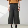 721  Men's Dyed Back‑half Elastic Waistband 8/10 Length Cropped Jeans